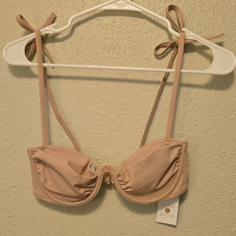 NWT Shade & Shore Underwire Bikini Top 32B Nude Color